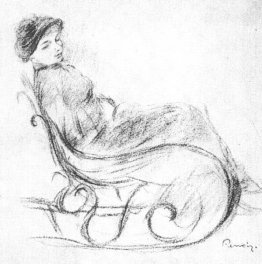 Femme dans une chaise à bascule