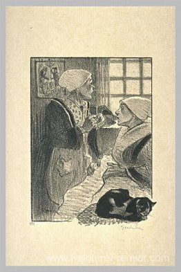 Deux femmes et chat