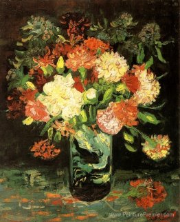 Vase avec des œillets