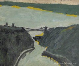 Ravine avec estuaire (canal Bristol et pont de suspension)