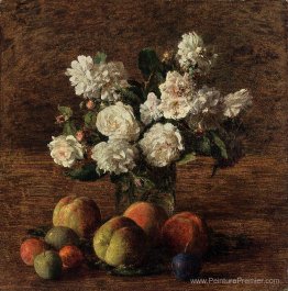 Roses et fruits de nature morte