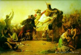 Pizarro saisissant l'inca du Pérou
