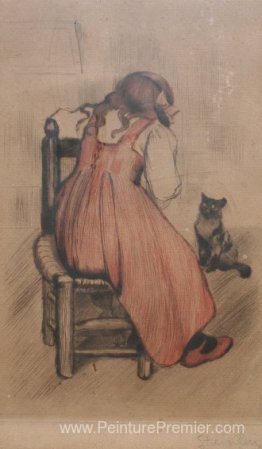 Petite fille avec chat