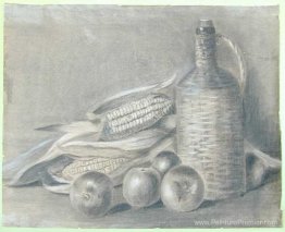 Nature morte avec bouteille et fruits