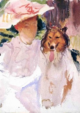 Femme avec Collie