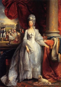 Portrait de la reine Charlotte du Royaume-Uni, avec Windsor et l