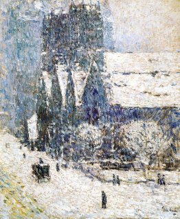 Église du Calvaire dans la neige