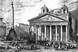 Le Panthéon à Rome, dessin par Leitch, gravure par W.B. Cooke