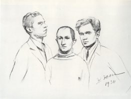 Portrait de trois peintres (Kukriniksi). M.V. Kupriyanov, P.N. K