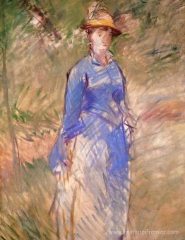 Jeune femme dans le jardin