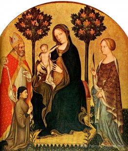 Madonna avec enfant et St.Catherine, St.Nicolas et Donor Gentile