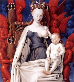 Madonna et enfant. Panneau gauche de diptyque de melun