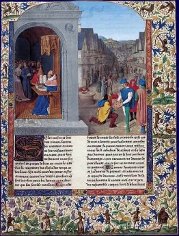 Écriture De Casibus de Boccaccio. Un courrier livrant des luvrs