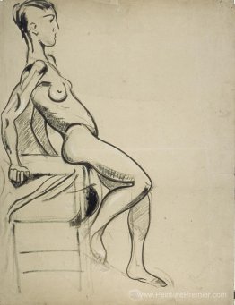 Femelle nue sur une chaise