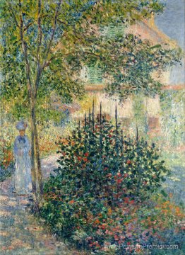 Camille Monet dans le jardin de la maison d'Argenteuil