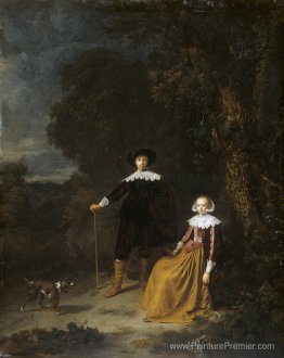 Portrait d'un couple dans un paysage