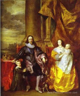 Charles I et la reine Henrietta Maria avec Charles, Prince de Ga