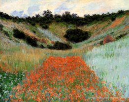 Champ de coquelicot dans un creux près de Giverny