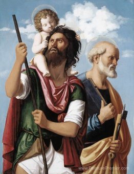 Saint-Christopher avec l'enfant Christ et Saint-Pierre