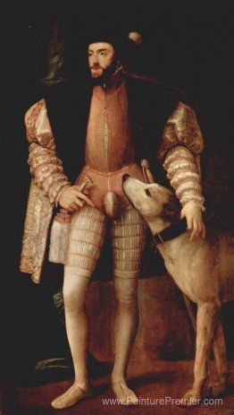 Portrait de l'empereur Charles V avec un chien