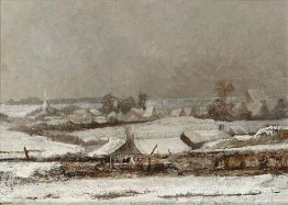 Village sous la neige (Vallée de la Meuse)