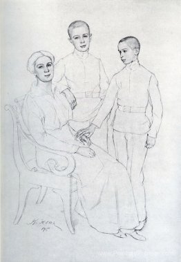 Le portrait de la famille (Klavdiya Yuon, l'épouse de l'artiste