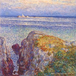 Lumière de l'île blanche (îles de Shoals au coucher du soleil)