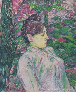 Les verts (femme assise dans un jardin)