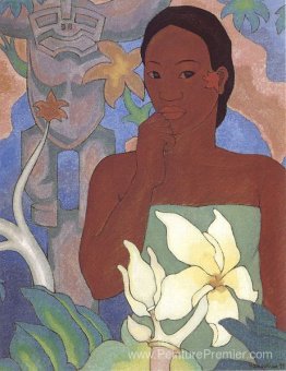 Femme polynésienne et tiki