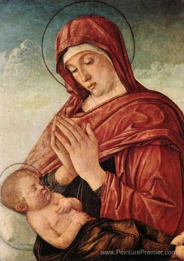 Madonna dans l'adoration de l'enfant endormi