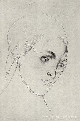 Croquis de la tête d'une femme sur la photo