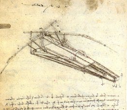 L'un des conceptions de Leonardo da Vinci pour un Ornithopter