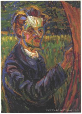 Portrait d'Erich Heckel au chevalet