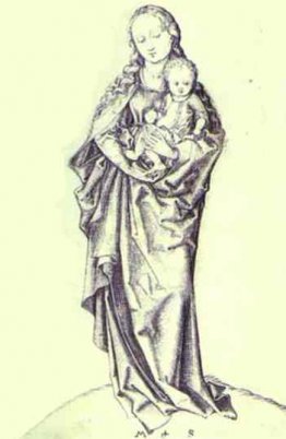 Vierge et le nourrisson tenant une pomme