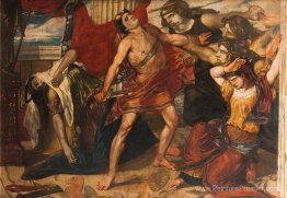 Orestes saisis par les Furies après le meurtre de Clytemnestra