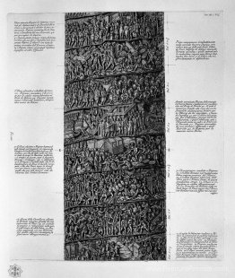 Vue de la façade principale de la colonne Trajan, six planches e