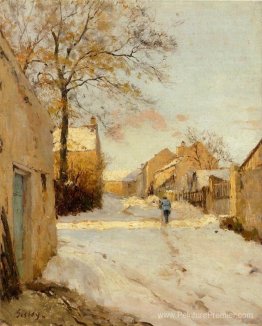 Une rue du village en hiver