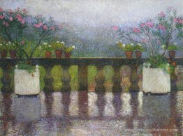 Terrasse sous la pluie à Marquayrol