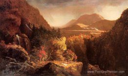 Paysage avec figures une scène du dernier des Mohicans