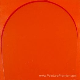 Peinture versée: orange, rouge, orange