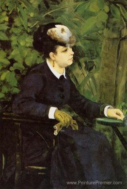 Femme dans un jardin (femme avec une mouette)