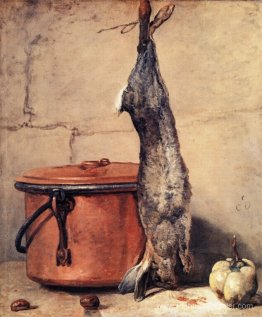 Lapin et pot en cuivre