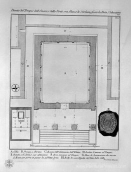 Plan et élévation à l'arrière du temple de la Sibyl à Tivoli