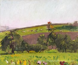 Paysage émental avec des animaux de pâturage