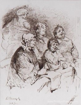 Famille marchande au théâtre