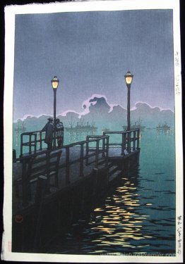 Pier à Otaru, port la nuit