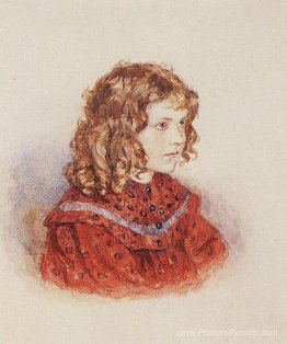 Portrait de fille à robe rouge