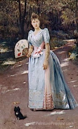 Femme dans un jardin