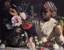 Négression avec des pivoines