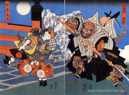 Uchiwakamaru combattant Benkei sur le pont Gojo